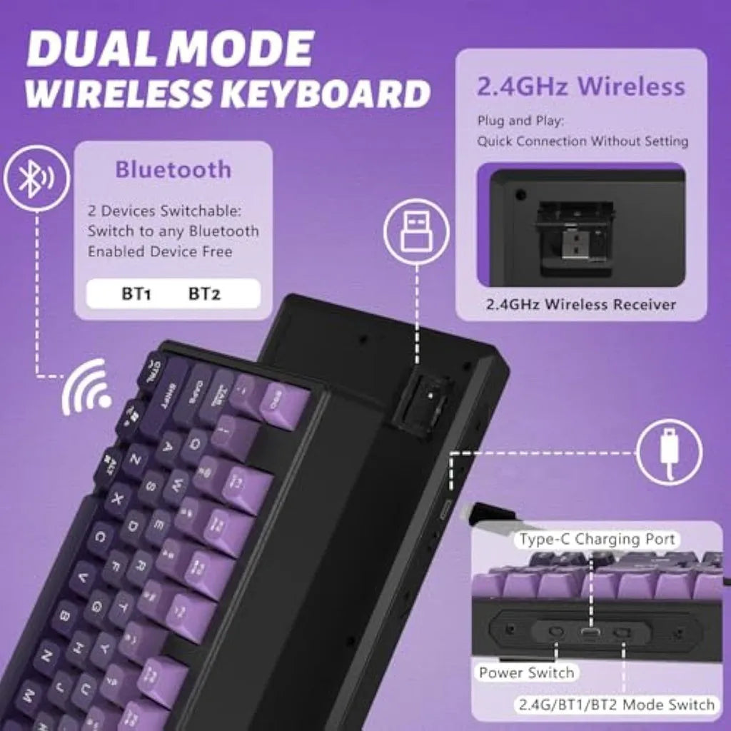 Purilite Select M87 Wireless Dual-Mode 87-Key Keyboard - PuriLite
