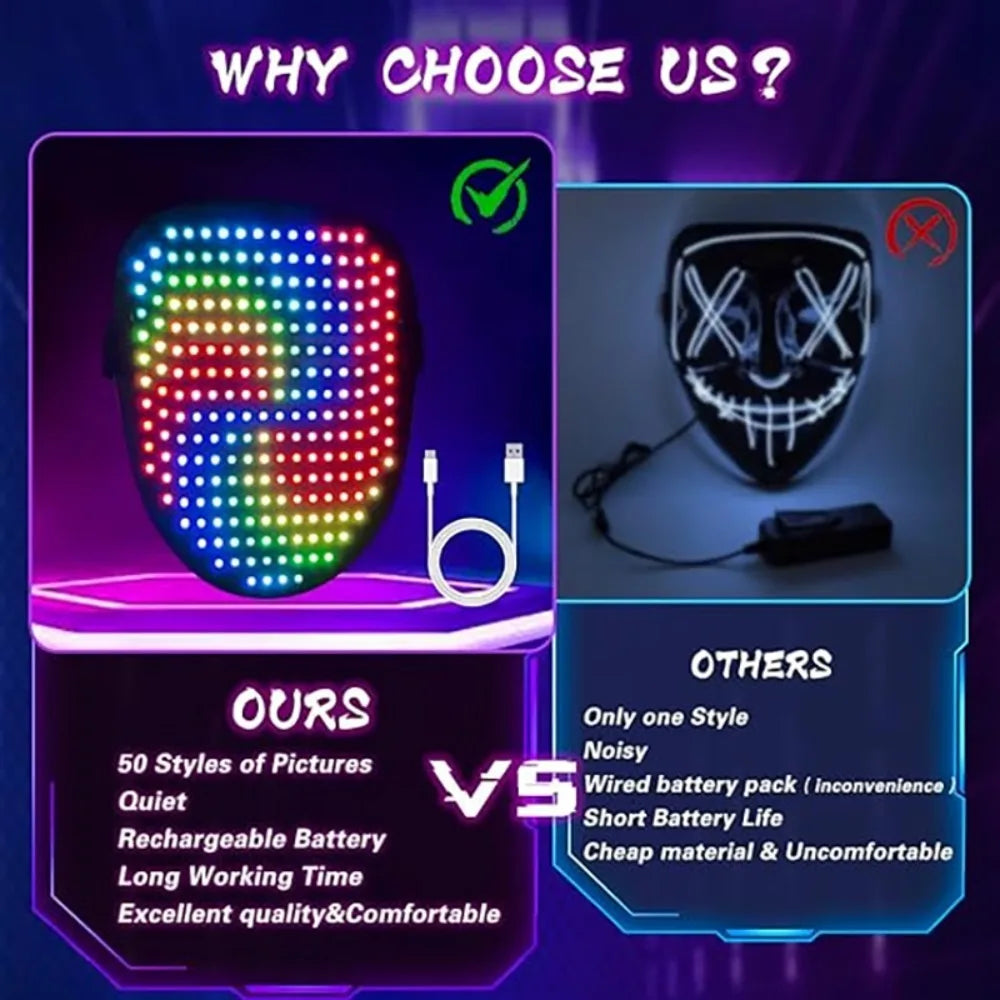 Purilite Select Color Changing LED Halloween Mask - PuriLite