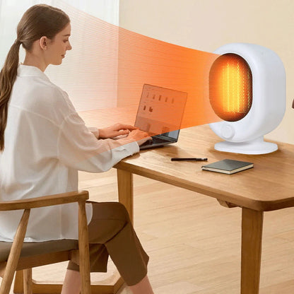 Desktop heater 3-second hot tilt power-off protection, silent timed home bedroom office mini heater - PuriLite
