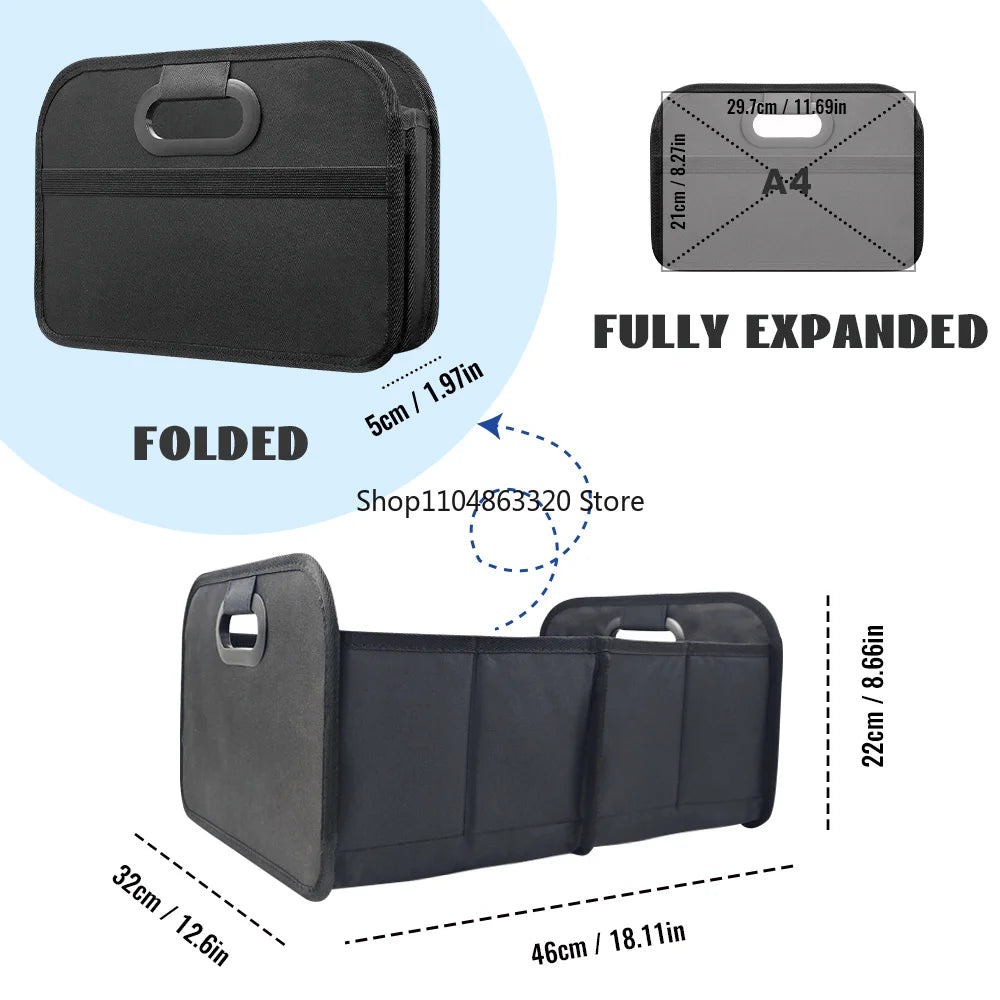 Purilite Select Foldable Car Trunk Organizer | Portable SUV Storage Box, Collapsible Cargo Organizer for Camping, Grocery Storage, Travel & Vehicle Organization
