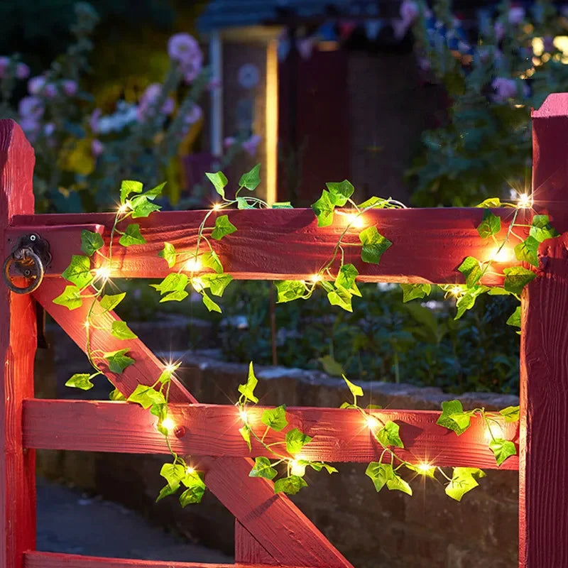 Purilite Select Flower Green Leaf String Lights – Artificial Vine Fairy Lights | Battery Powered Garland for Christmas, Weddings & Home Decor - PuriLite
