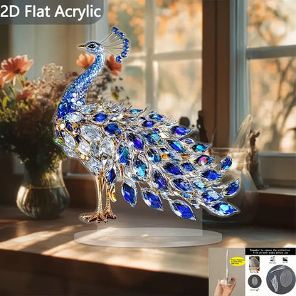 Purilite Select Luxurious Crystal Peacock Ornament – Elegant Acrylic Sculpture for Home, Office & Event Decor - PuriLite