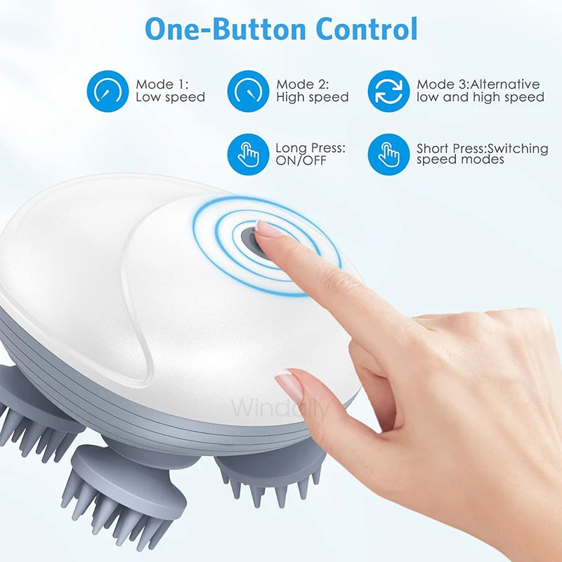 Electric Scalp Head Massager Kneading Vibrating Device Health Care Shoulder Neck Leg Arm Deep Tissue Massage Cat  Pet Massager - PuriLite