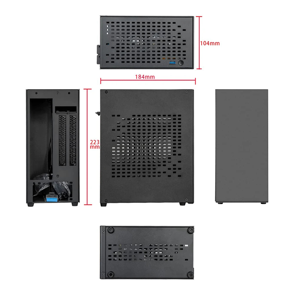 Purilite Select A07 Ultra-Compact Aluminum Mini ITX PC Case with PCIe 3.0 Riser - PuriLite