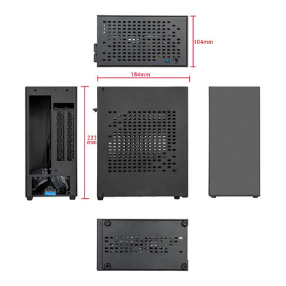Purilite Select A07 Ultra-Compact Aluminum Mini ITX PC Case with PCIe 3.0 Riser - PuriLite