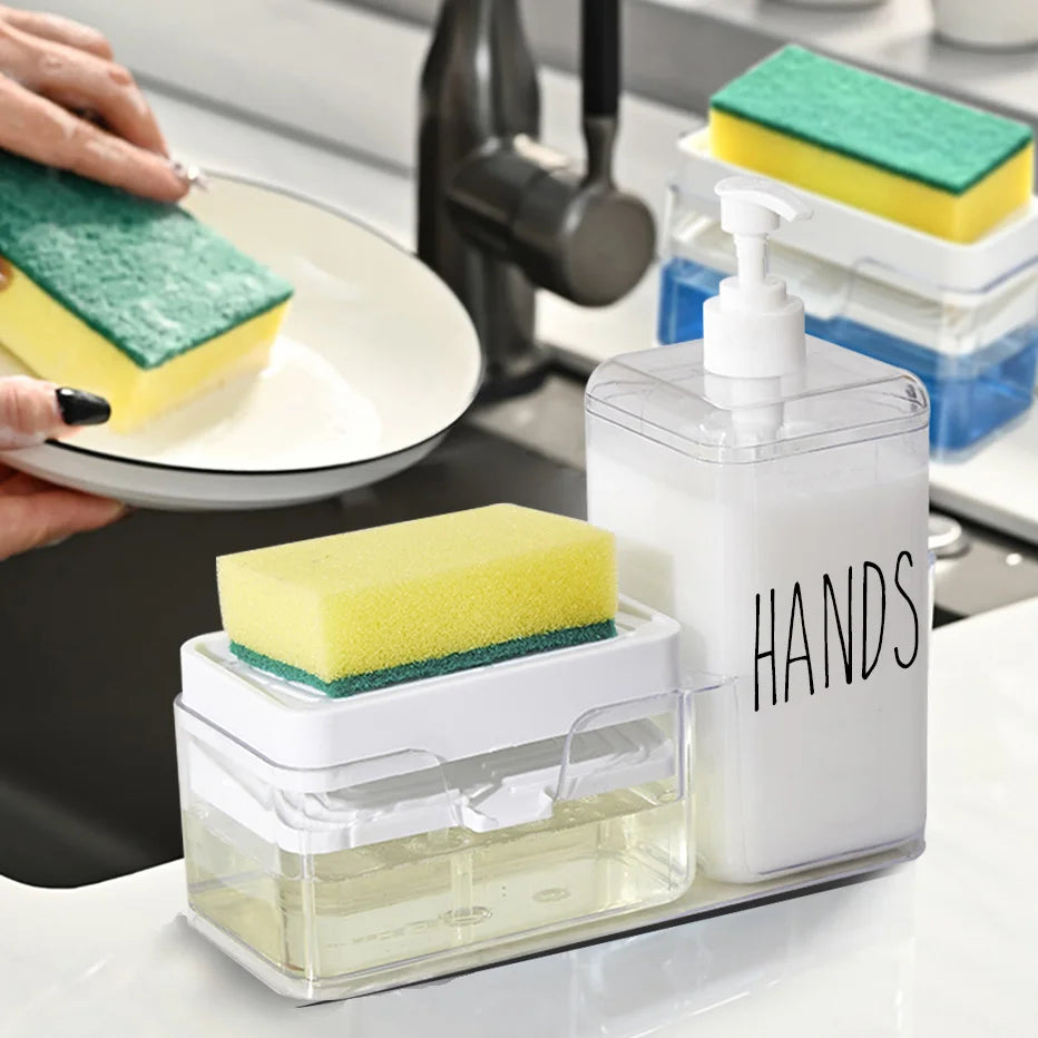 Purilite Select – 2-in-1 Hand Press Soap Dispenser with Sponge Holder - PuriLite