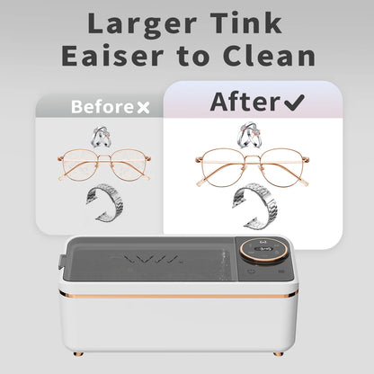 Purilite Select 48KHz Ultrasonic Glasses Cleaner Machine, Soundwave Cleaning Device for Jewelry, Dentures, Makeup Brushes & Small Accessories