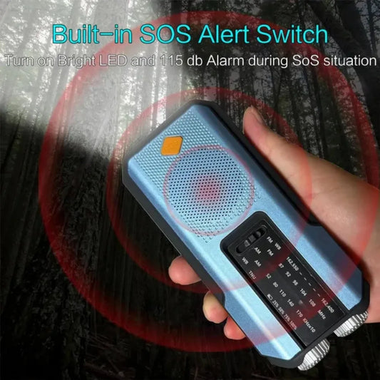 Purilite Select Emergency Weather Radio – AM/FM/WB Hand Crank Solar Radio with 2000mAh Power Bank, LED Flashlight, and SOS Alert (Style A – Green) - PuriLite