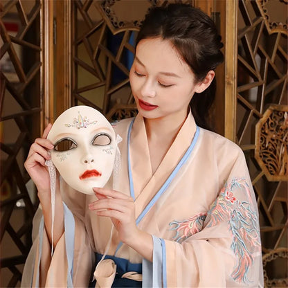 Purilite Select Chinese Style Princess Resin Mask with Diamond Detail Elegant Masquerade & Performance Wear - PuriLite