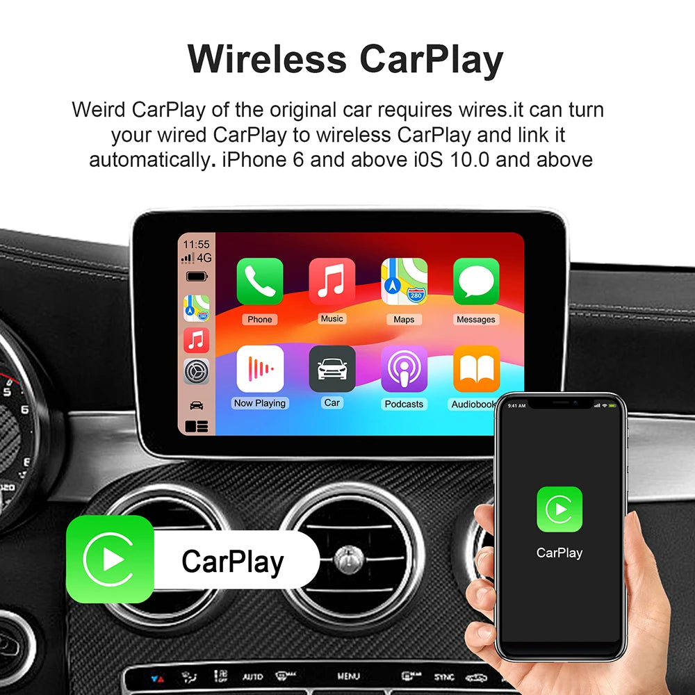 Android 13 TV Box Smart CarPlay Ai Box Wifi Wireless Android Auto Built-in Play Store For YouTube Netflix OEM CarPlay Cars - PuriLite
