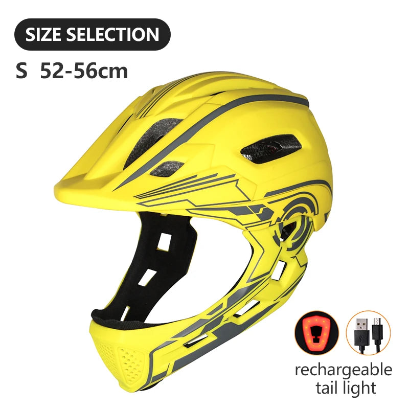 🛡️ Kids Full-Face Detachable Safety Helmet with Rear Light - PuriLite