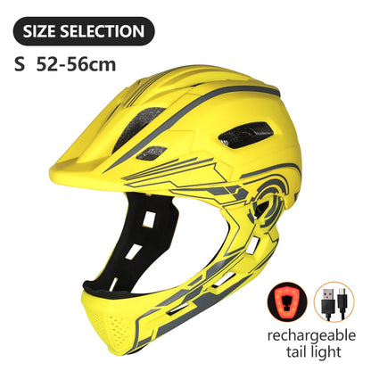 🛡️ Kids Full-Face Detachable Safety Helmet with Rear Light - PuriLite