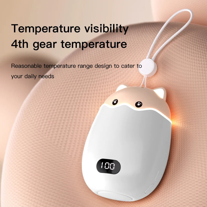 Purilite Select 2-in-1 Rechargeable Hand Warmer & Power Bank – Cute Cat Design with Digital Display | 3000mAh - PuriLite