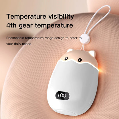 Purilite Select 2-in-1 Rechargeable Hand Warmer & Power Bank – Cute Cat Design with Digital Display | 3000mAh - PuriLite
