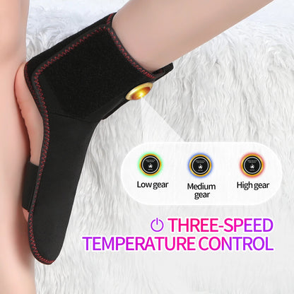 Heated Ankle Support Sports Ankle Sprain Stabilizer Relieves Ankle Pain 3 Heating Modes Foot Massager Great Gift for Elderly - PuriLite