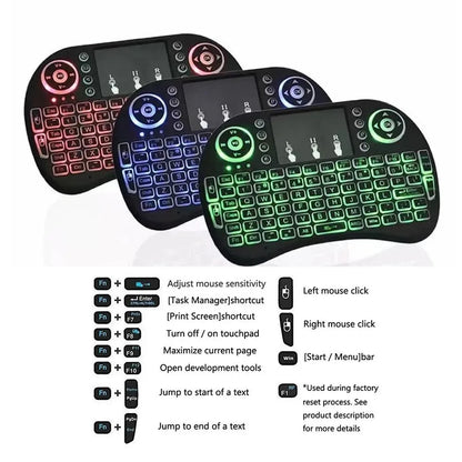Purilite Select – I8 Mini Wireless Backlit Keyboard with Touchpad Mouse - PuriLite