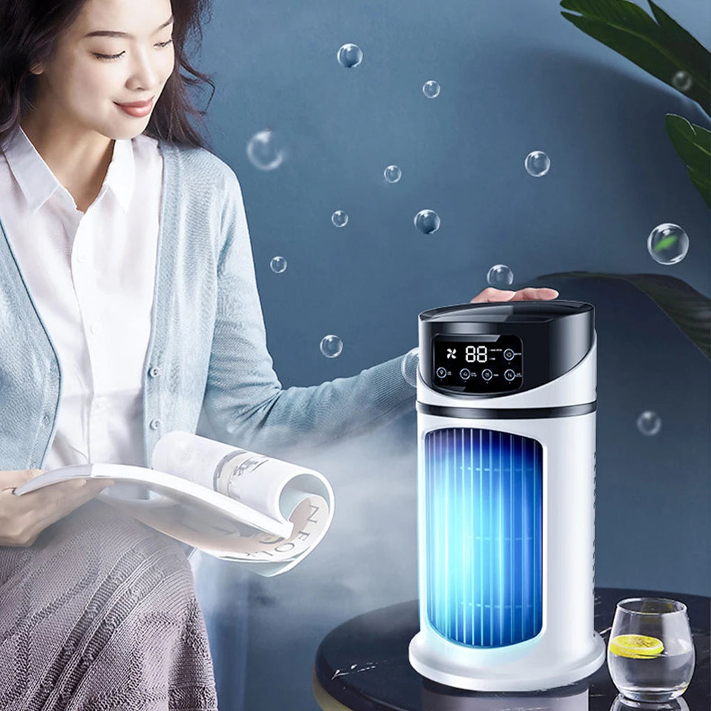 Purilite Select™ USB Mini Air Conditioner Fan – 6-Speed Cooling, Humidifier &amp; Timer - PuriLite