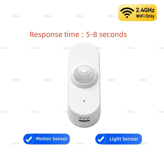 Purilite Select WiFi Smart PIR Motion Sensor with Light Detection, Optional Temperature and Humidity Monitoring, 2.4GHz Wireless Home Automation Sensor
