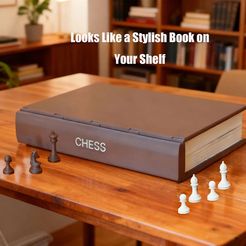 Purilite Select 3D Printed Chess Book Set | Magnetic Folding Chess Board Game | Portable Travel Chess with Storage | Compact Book Design Strategy Game - PuriLite