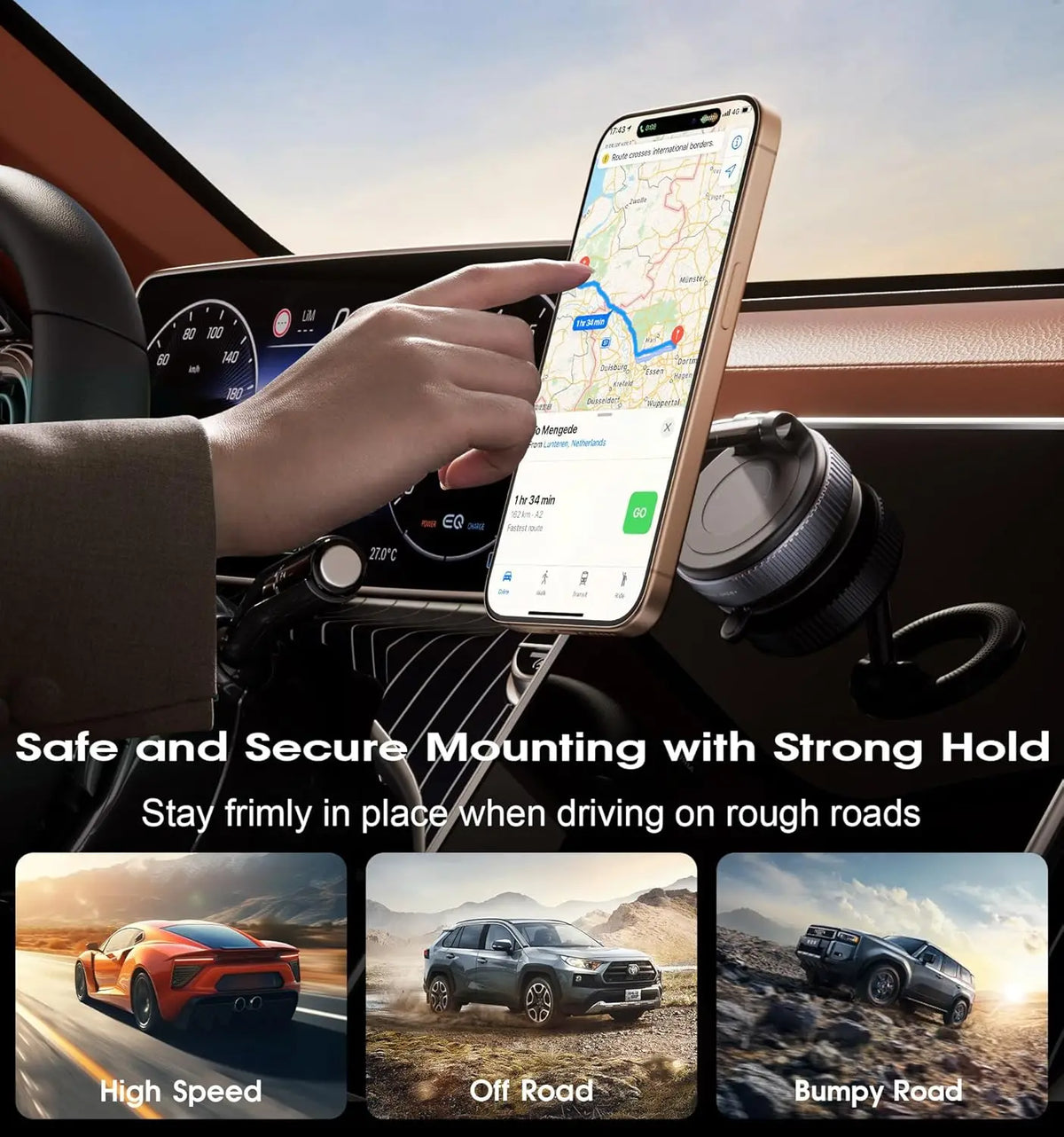 Purilite Select 2026 Upgraded Vacuum Suction Cup Phone Mount – 360° Adjustable Magnetic Holder - PuriLite