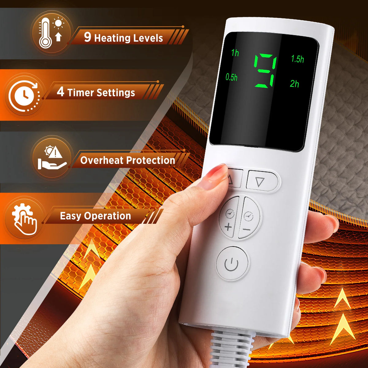 Portable Heating Support Belt Heated Waist Brace With Adjustable Temperature Warm Back Belt Abdomen Warmer Lumbar Support Pad - PuriLite
