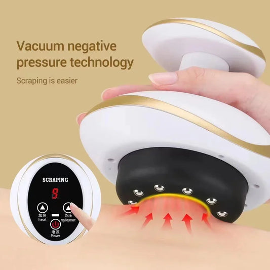 Home Electric Guasha Scraping Massage Cupping Body Massager Vacuum Cans Suction Cup Heating Fat Burner Anti-cellulite Massager - PuriLite