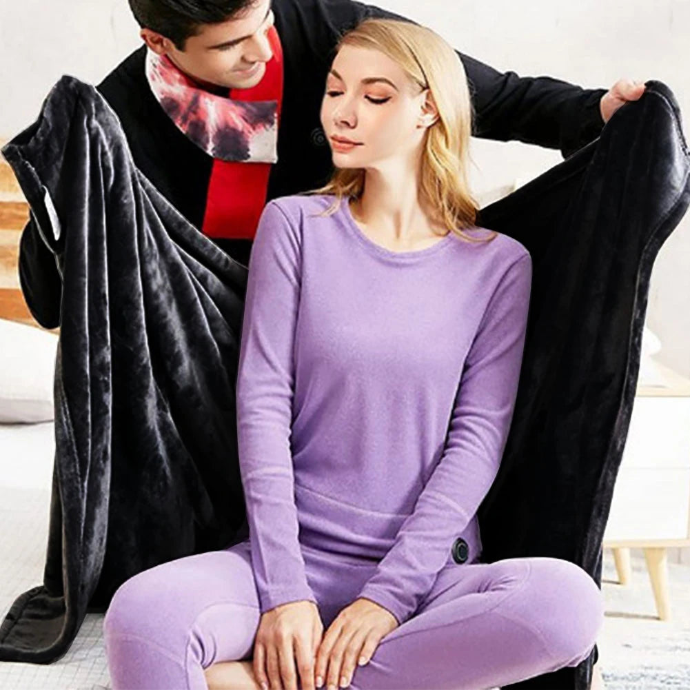 USB Electric Heating Blanket 3 Heating Level Wearable Heated Poncho Throw Blanket 9 Heated Areas Body Warmer  Blanket or Office - PuriLite