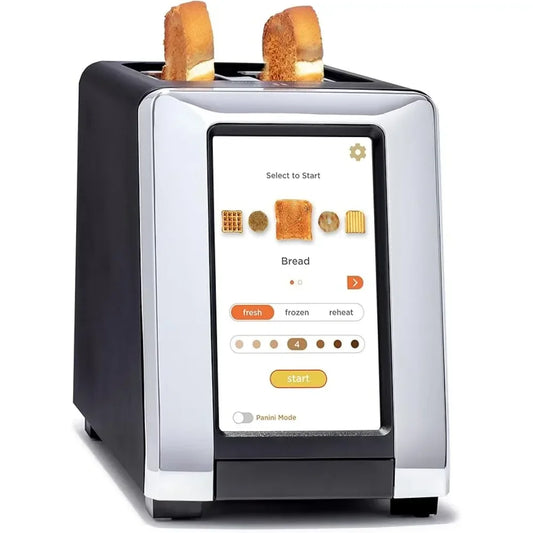 Purilite Select | Quick Touch Screen Toaster | 2 Slice Intelligent Toaster | Stainless Steel Toaster | Black and White Kitchen Appliance - PuriLite