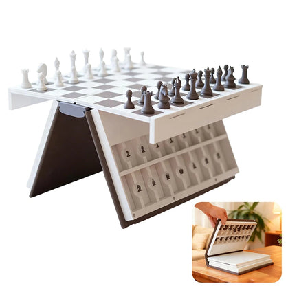 Purilite Select 3D Printed Chess Book Set | Magnetic Folding Chess Board Game | Portable Travel Chess with Storage | Compact Book Design Strategy Game - PuriLite