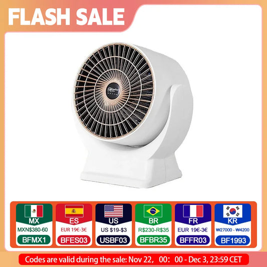 Portable Electric Heater Low Noise Air Heater Fast Heating Mini Desktop Fan Heater Winter Heating Warmer for Home Office Room - PuriLite