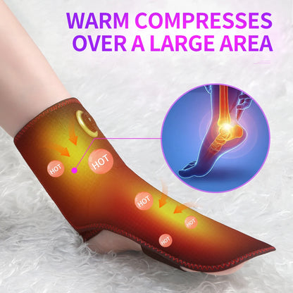 Heated Ankle Support Sports Ankle Sprain Stabilizer Relieves Ankle Pain 3 Heating Modes Foot Massager Great Gift for Elderly - PuriLite