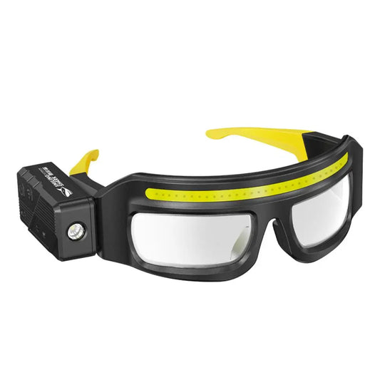 Purilite Select Rechargeable LED Safety Glasses Headlamp 800 Lumens with Motion Sensor, 5 Lighting Modes, Detachable Work Light for Outdoor and Maintenance Use