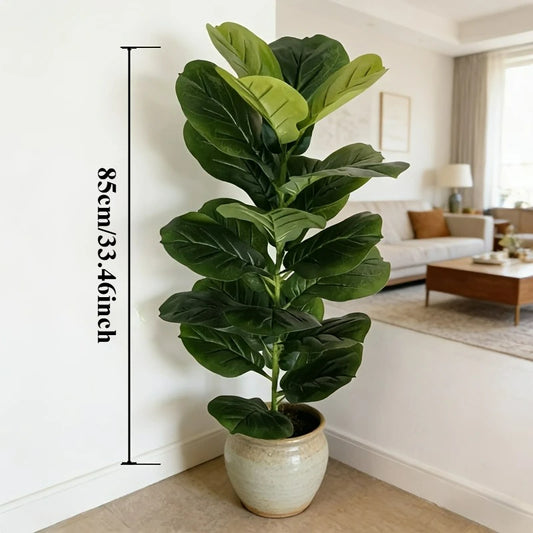Purilite Select 85CM Artificial Ficus Lyrata Tree – Faux Fiddle Leaf Plant with 23 Leaves for Indoor Home, Office, Cafe, and Event Decor - PuriLite