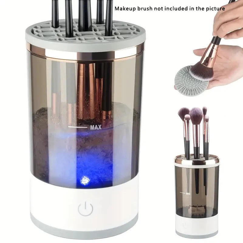 Purilite Select Electric Makeup Brush Cleaner – Quick-Clean USB Cosmetic Brush Cleaner – USB Plug-In Makeup Brush Cleaner with Rubber Bowl - PuriLite