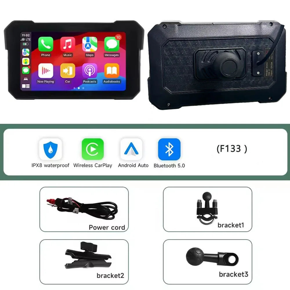 Purilite Select 5/7 Inch CarPlay Motorcycle Wireless CarPlay Android Auto AirPlay Display Screen - PuriLite
