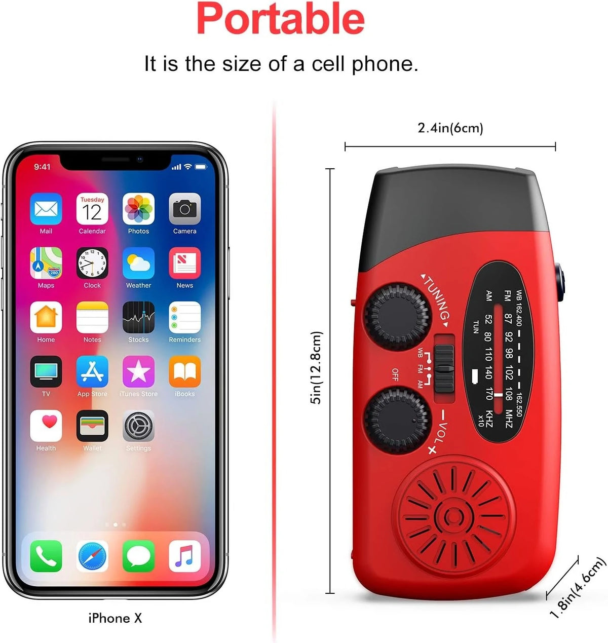 Purilite Select Portable Multifunctional Hand Crank Dynamo Solar Powered Weather Radio - PuriLite