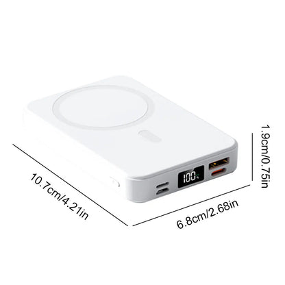 for MagSafe Magnetic Wireless Charger 10000mAh Powerbank with Folding Stand Fast Charging Mobile Power Bank for iPhone Android - PuriLite