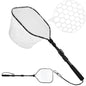 Purilite Select Foldable Fly Fishing Landing Net with Soft Rubber Mesh, Lightweight Aluminum Handle Catch and Release Fish Net
