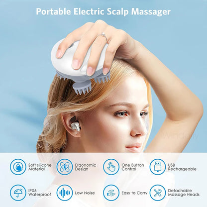 Electric Scalp Head Massager Kneading Vibrating Device Health Care Shoulder Neck Leg Arm Deep Tissue Massage Cat  Pet Massager - PuriLite
