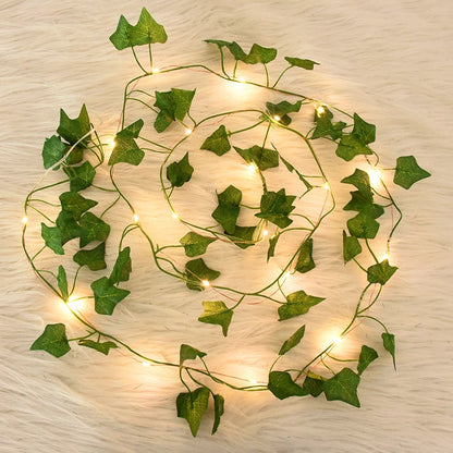 Purilite Select LED Silk Leaf Ivy Vine String Lights – 2M/5M/10M Artificial Green Garland | Hanging Creeper Décor for Home, Garden, Wedding & Party - PuriLite
