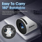 [Built-in App] Mini Projector 2025 Upgraded 1080P 4K Support Portable Projector Dual Control WiFi 6 BT5.2 180° Keystone HDMI/TV Stick/Smartphone/USB/PS5/Laptop with HDMI Cable & Mouse-White - PuriLite