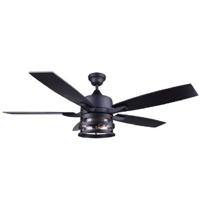 CANARM 52-Inch Matte Black Ceiling Fan with Light Kit | Reversible Blades & Remote Control