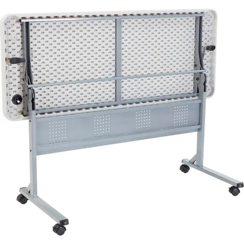 Interion® 72" x 24" Blow Molded Foldable Training Table - White - PuriLite