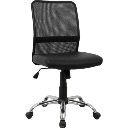 Interion® Mesh Back Task Chair With Mid Back, Synthetic Leather, Black - PuriLite