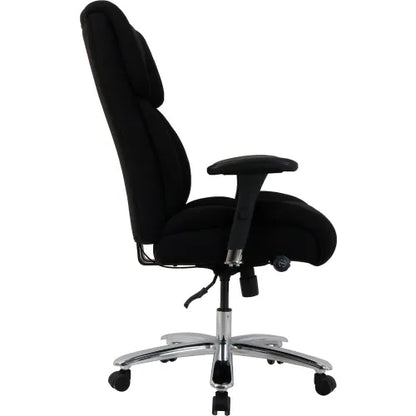 Interion® 24 Hour Big & Tall Chair With High Back & Adjustable Arms, Fabric, Black - PuriLite