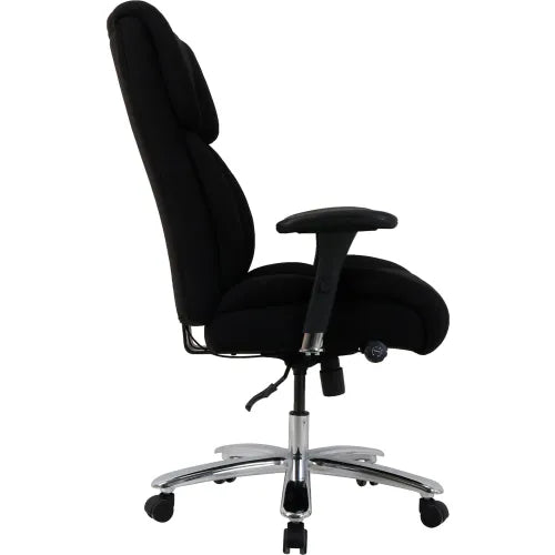 Interion® 24 Hour Big & Tall Chair With High Back & Adjustable Arms, Fabric, Black - PuriLite