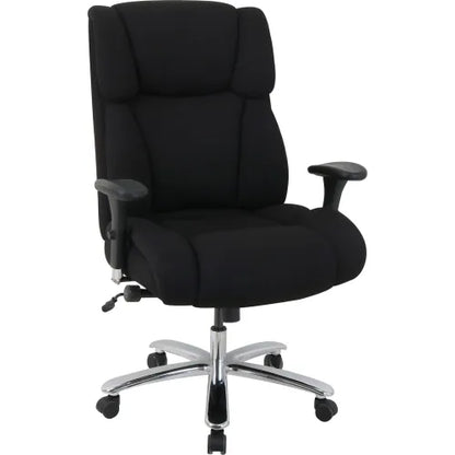 Interion® 24 Hour Big & Tall Chair With High Back & Adjustable Arms, Fabric, Black - PuriLite