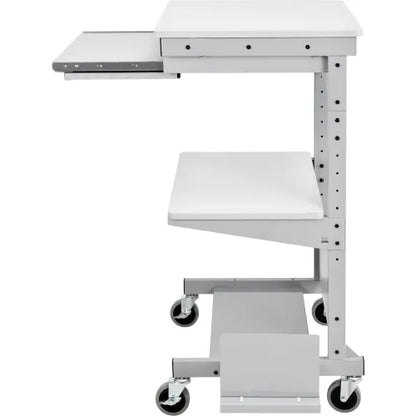 Global Industrial™ Mobile Computer Workstation with Printer Shelf and CPU Holder, Gray - PuriLite