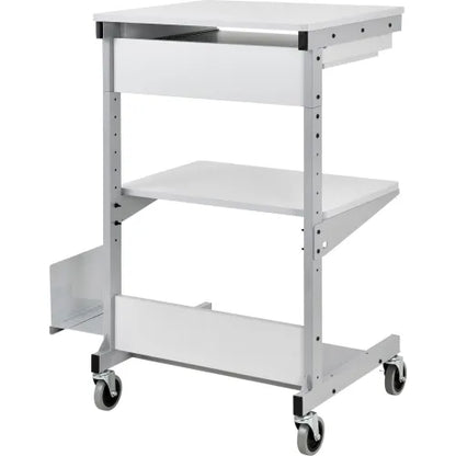 Global Industrial™ Mobile Computer Workstation with Printer Shelf and CPU Holder, Gray - PuriLite