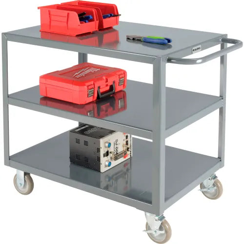 Global Industrial™ Steel Utility Cart w/3 Shelves, 1200 lb. Capacity, 30"L x 18"W x 35"H - PuriLite